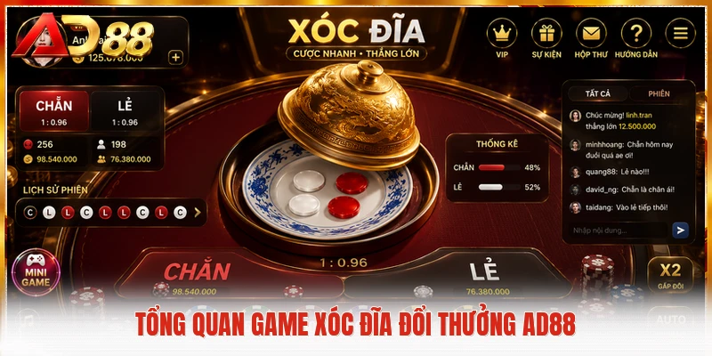 Game Xóc Đĩa Đổi Thưởng AD88 Khẳng Định Đẳng Cấp Số Một Tổng quan game xóc đĩa đổi thưởng AD88